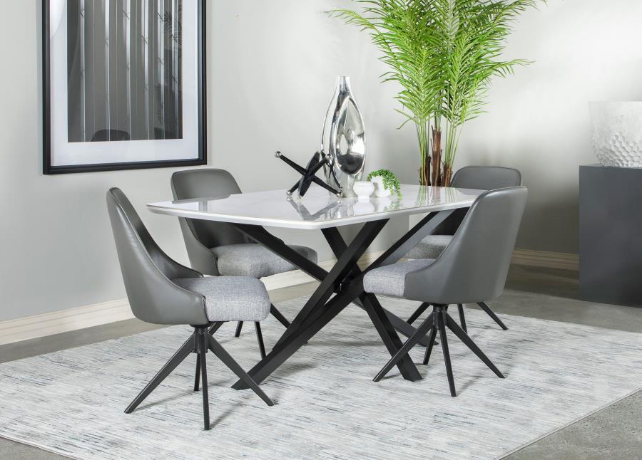 Paulita Grey 5 Pc Dining Set - furniture place usa