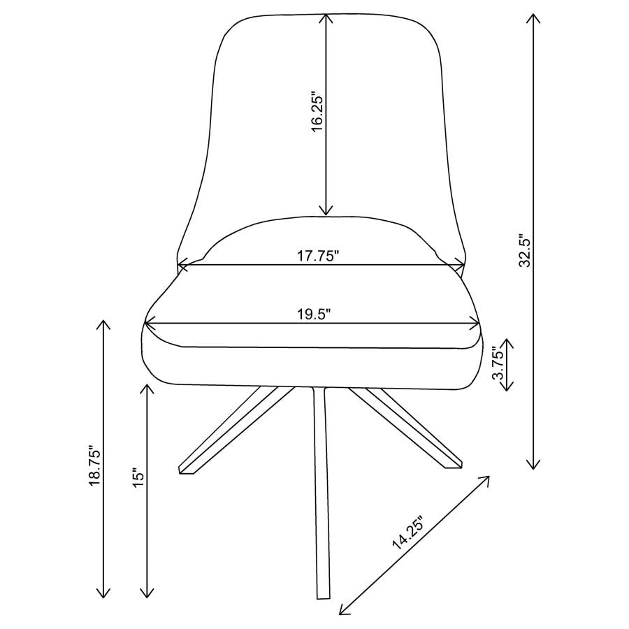 Paulita Grey Swivel Side Chair - furniture place usa