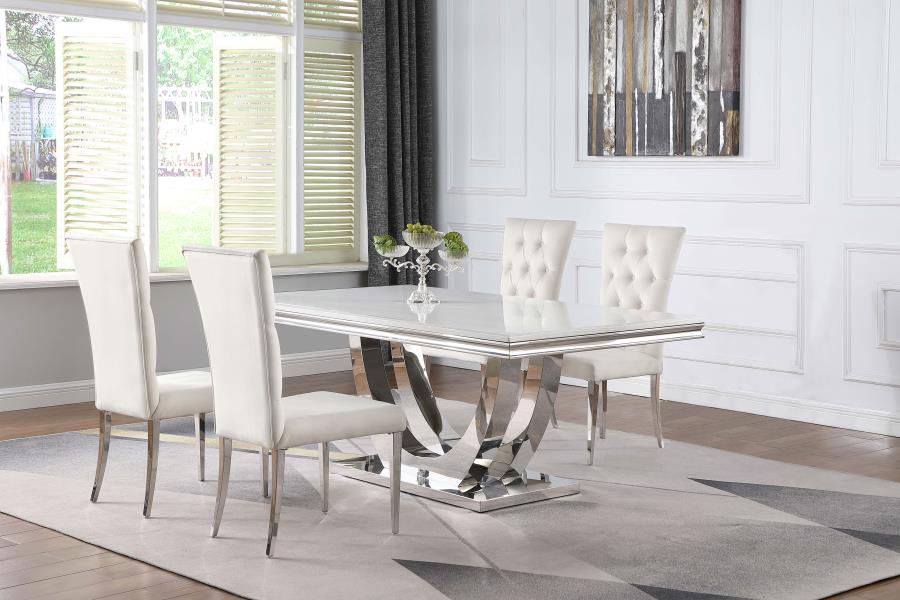 Kerwin White 5 Pc Dining Set - furniture place usa