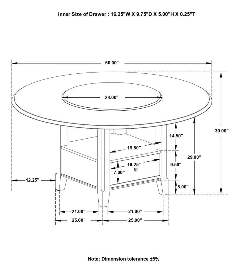 Twyla Brown Dining Table - furniture place usa