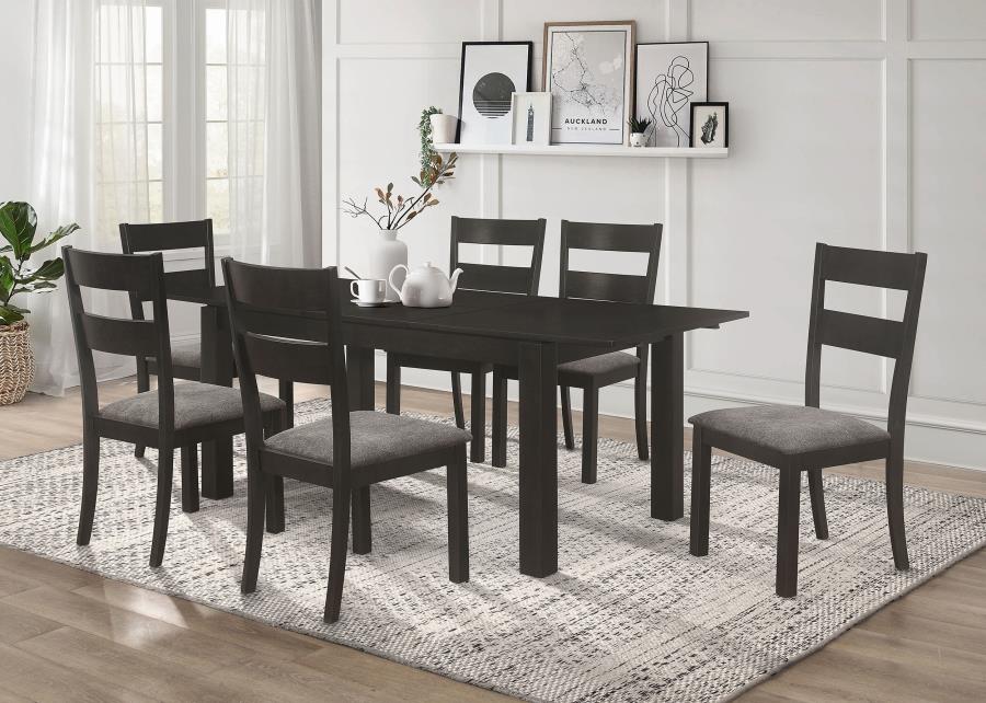 Jakob Black 7 Pc Dining Set - furniture place usa