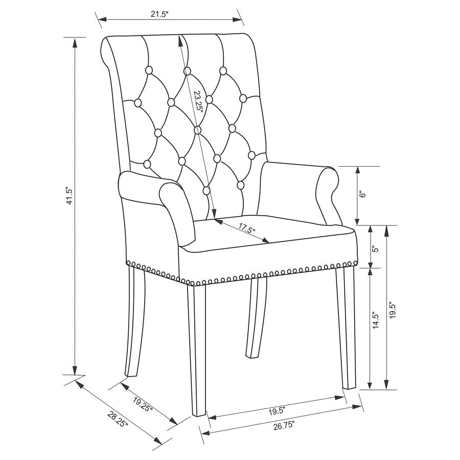 Alana Grey Arm Chair - furniture place usa