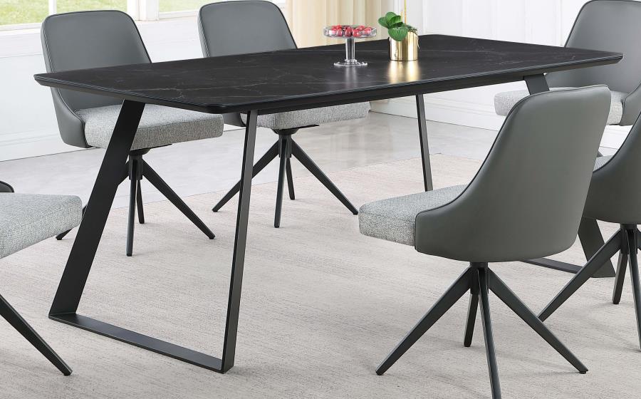 Smith Black Dining Table - furniture place usa