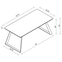 Smith Black Dining Table - furniture place usa