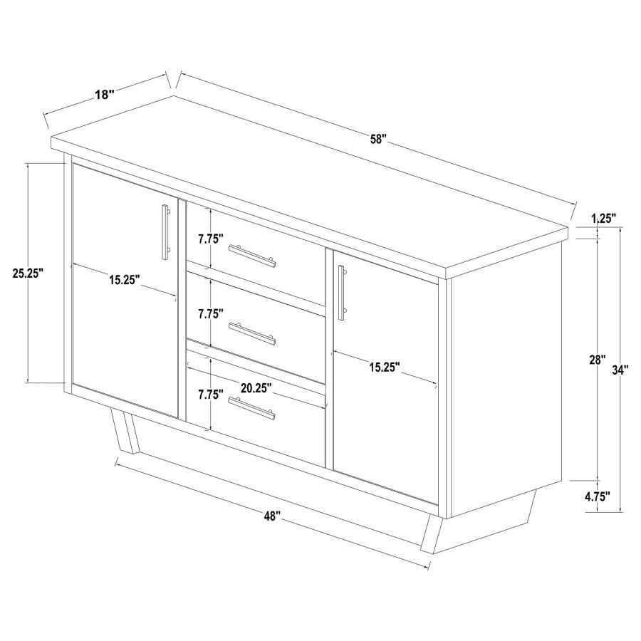 Sherry Brown Sideboard - furniture place usa