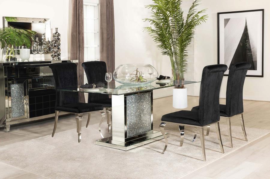 Marilyn Black 5 Pc Dining Set - furniture place usa