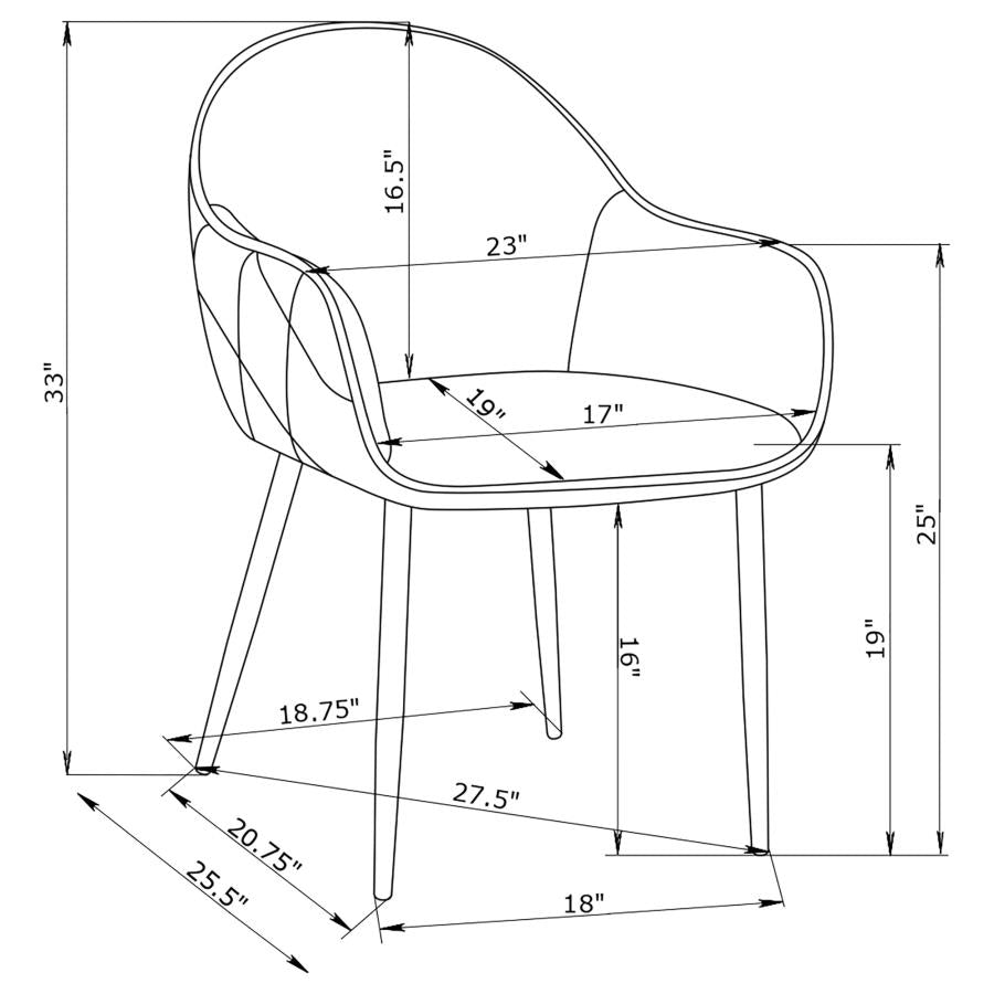 Emma Black Arm Chair - furniture place usa