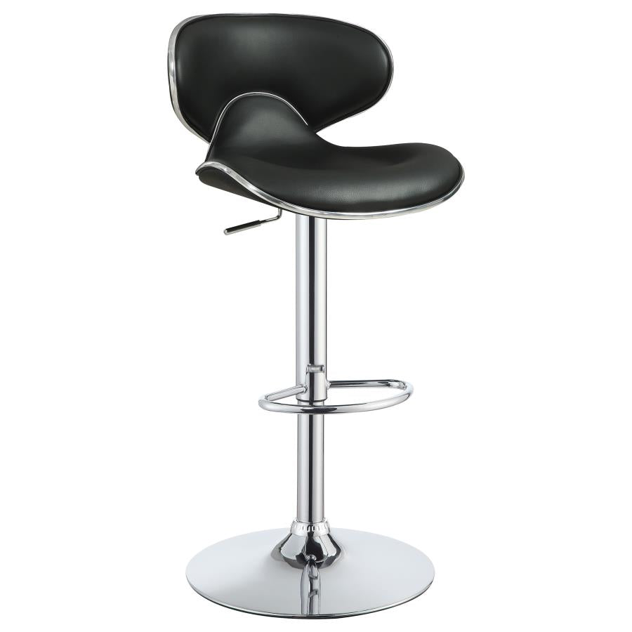 Edenton Black Adjustable Bar Stool - furniture place usa