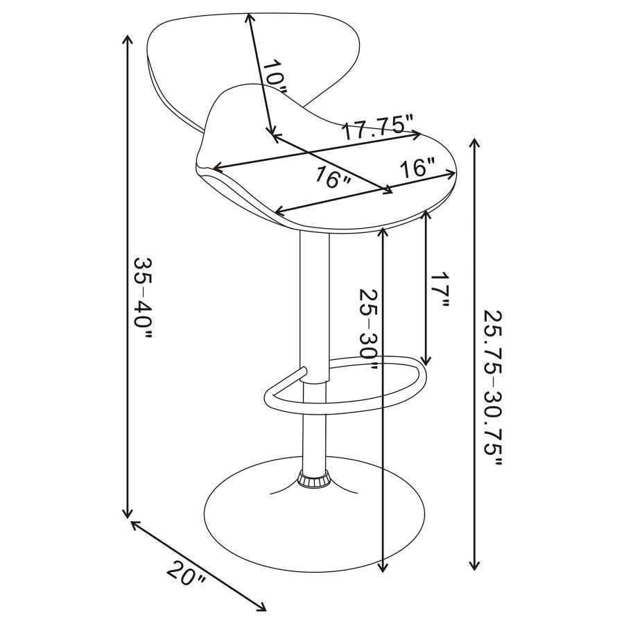 Edenton Black Adjustable Bar Stool - furniture place usa