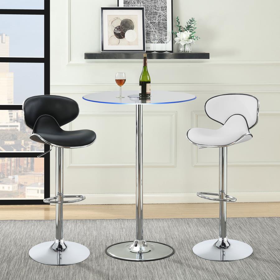 Edenton Black Adjustable Bar Stool - furniture place usa