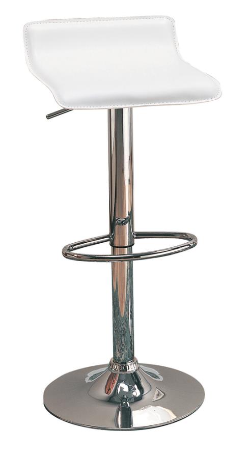 Bidwell White Adjustable Bar Stool - furniture place usa