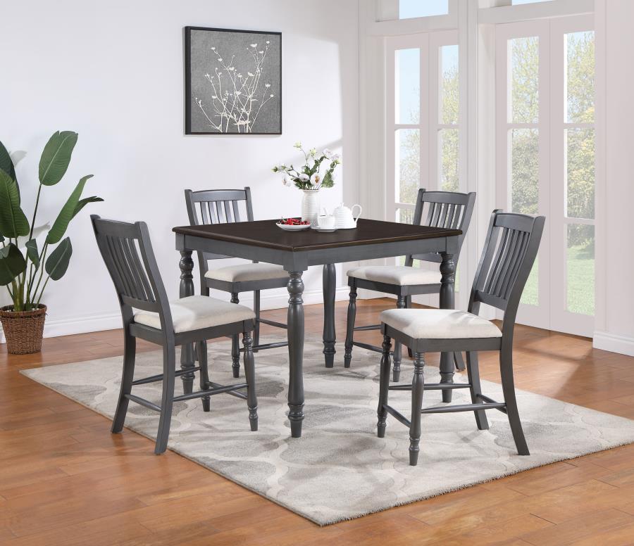 Wiley Brown 5 Pc Counter Height Dining Set - furniture place usa