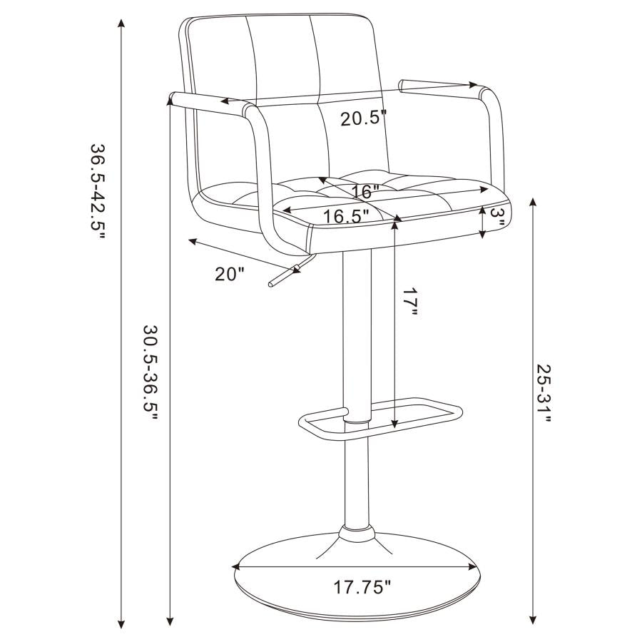 Palomar Black Adjustable Bar Stool - furniture place usa