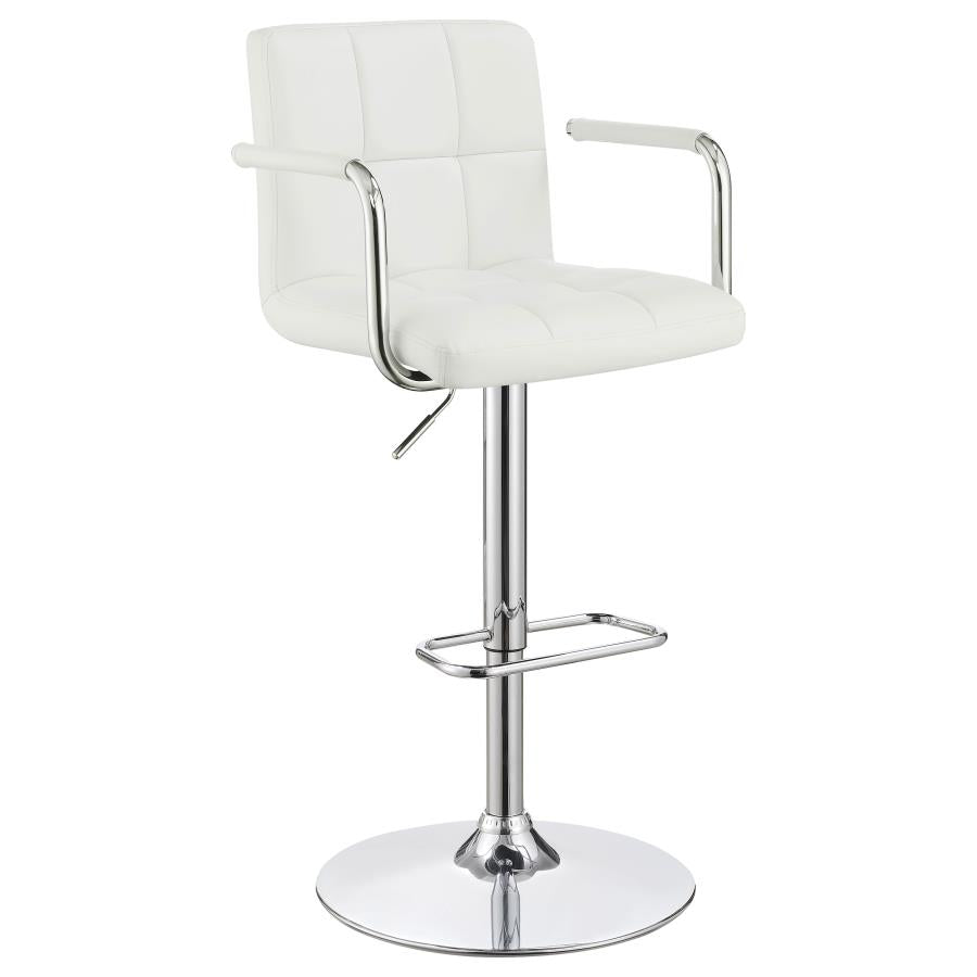 Palomar White Adjustable Bar Stool - furniture place usa