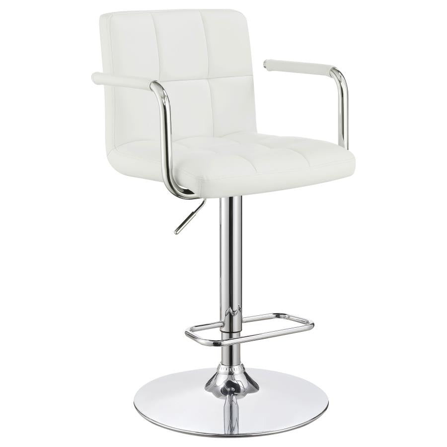 Palomar White Adjustable Bar Stool - furniture place usa