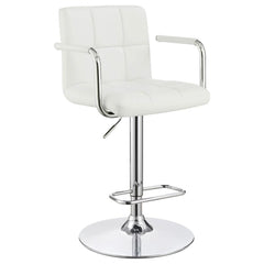 Palomar White Adjustable Bar Stool - furniture place usa