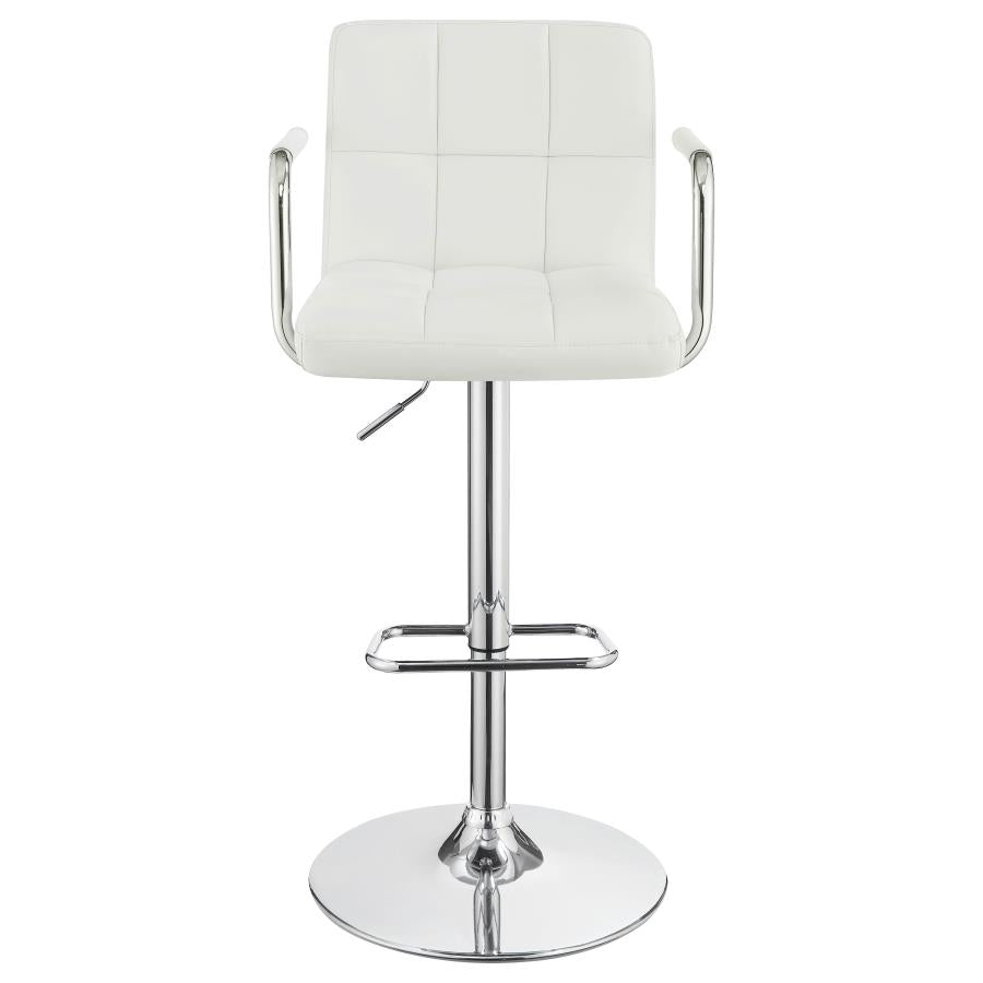 Palomar White Adjustable Bar Stool - furniture place usa