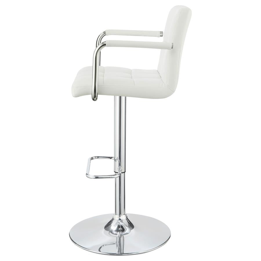 Palomar White Adjustable Bar Stool - furniture place usa