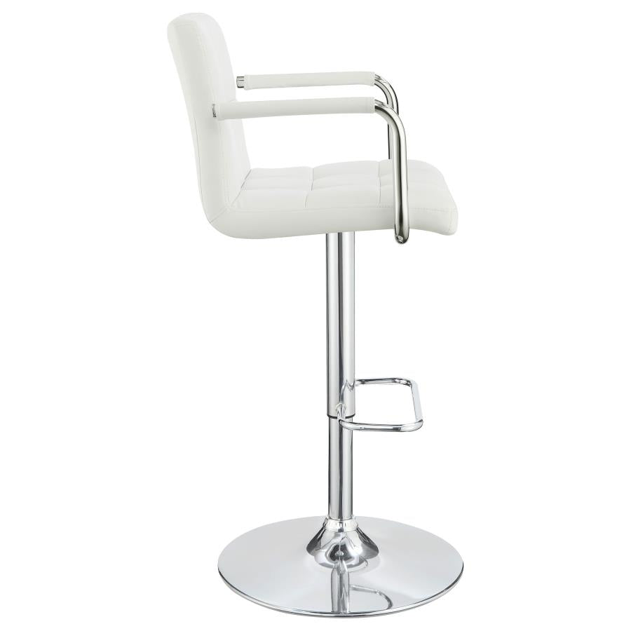 Palomar White Adjustable Bar Stool - furniture place usa