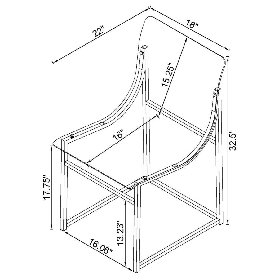 Adino Clear Side Chair - furniture place usa