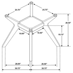 Paxton Brown Dining Table Base - furniture place usa