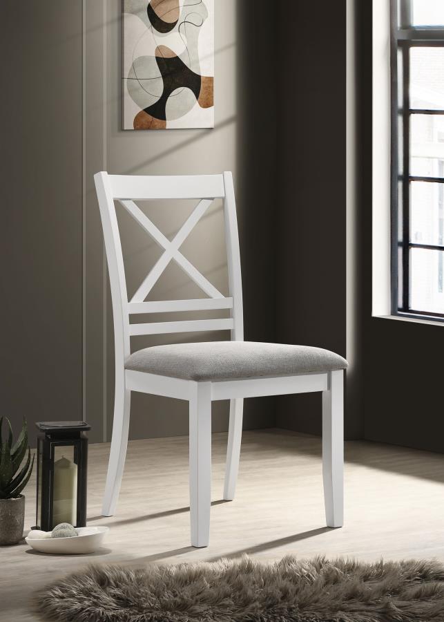 Hollis White Side Chair - furniture place usa