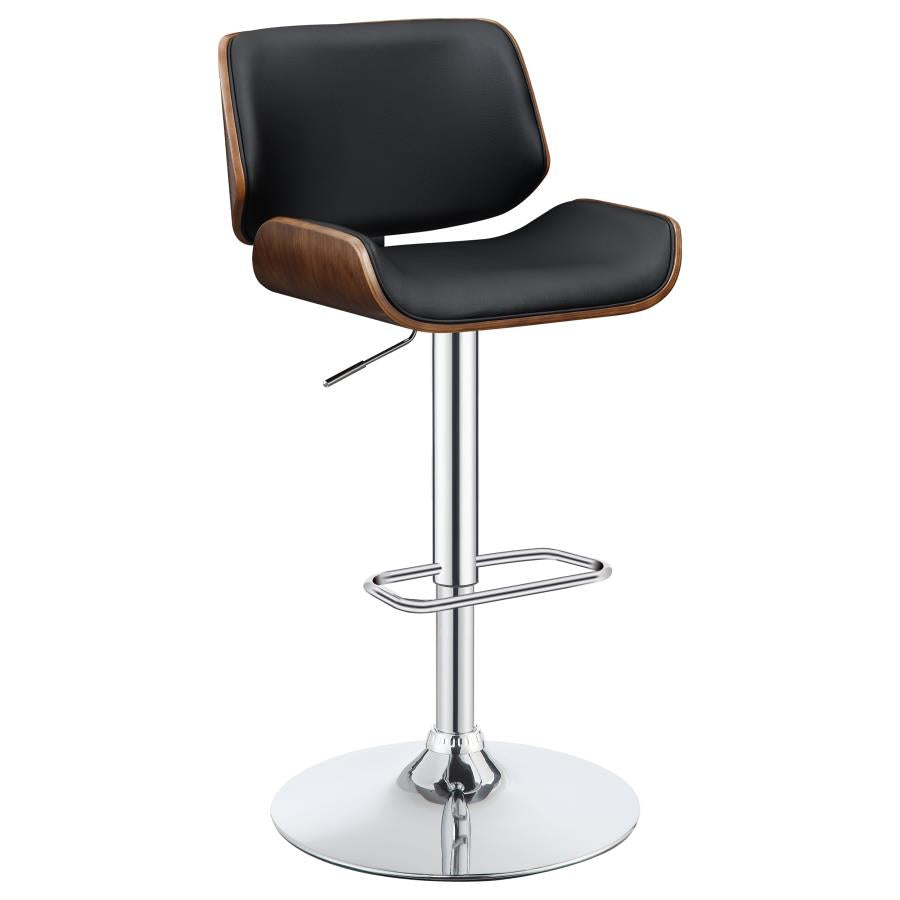 Folsom Black Adjustable Bar Stool - furniture place usa