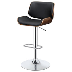 Folsom Black Adjustable Bar Stool - furniture place usa