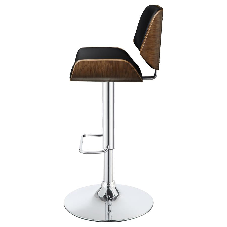 Folsom Black Adjustable Bar Stool - furniture place usa