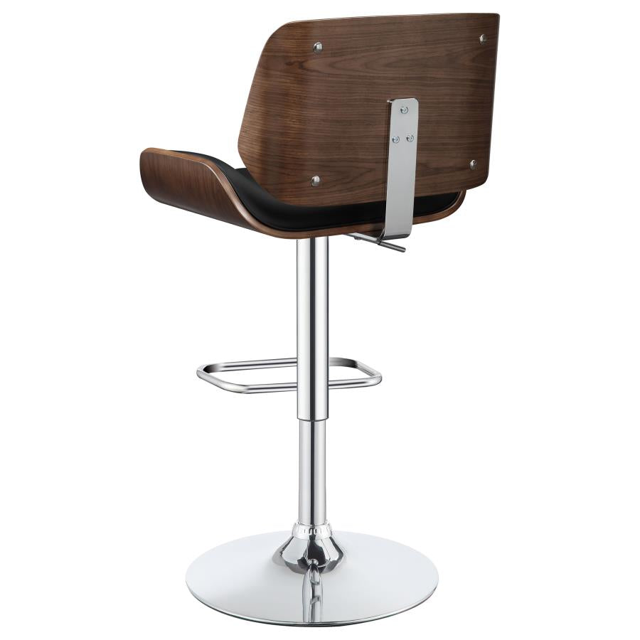 Folsom Black Adjustable Bar Stool - furniture place usa