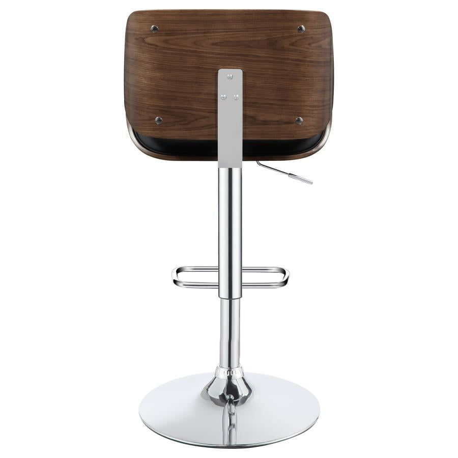 Folsom Black Adjustable Bar Stool - furniture place usa