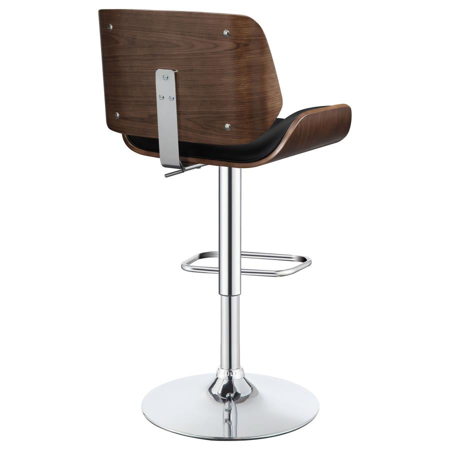 Folsom Black Adjustable Bar Stool - furniture place usa