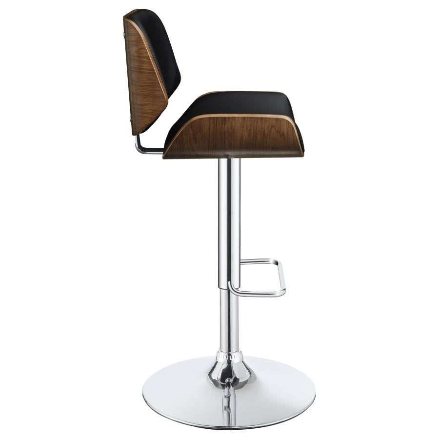 Folsom Black Adjustable Bar Stool - furniture place usa