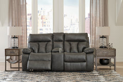 Willamen Reclining Loveseat with Console - furniture place usa