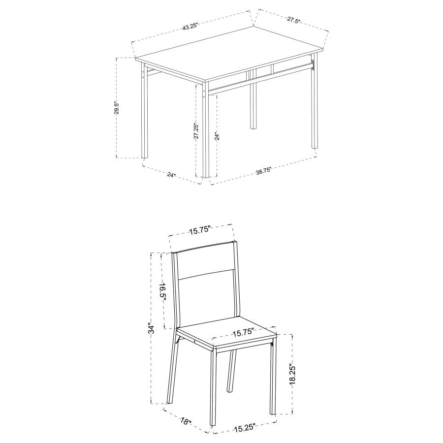 Lana Black 5 Pc Dining Set - furniture place usa