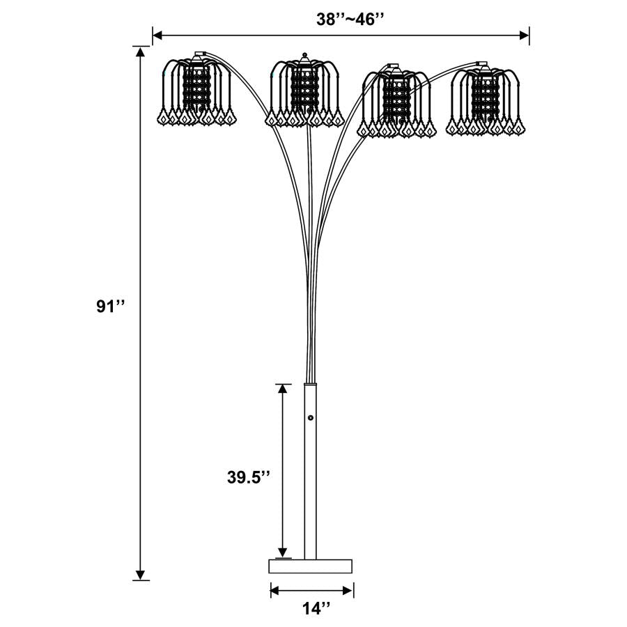 Maisel Black Floor Lamp - furniture place usa