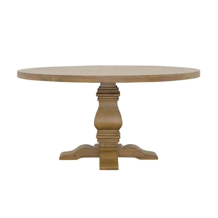 Florence Brown 60"rd Dining Table - furniture place usa