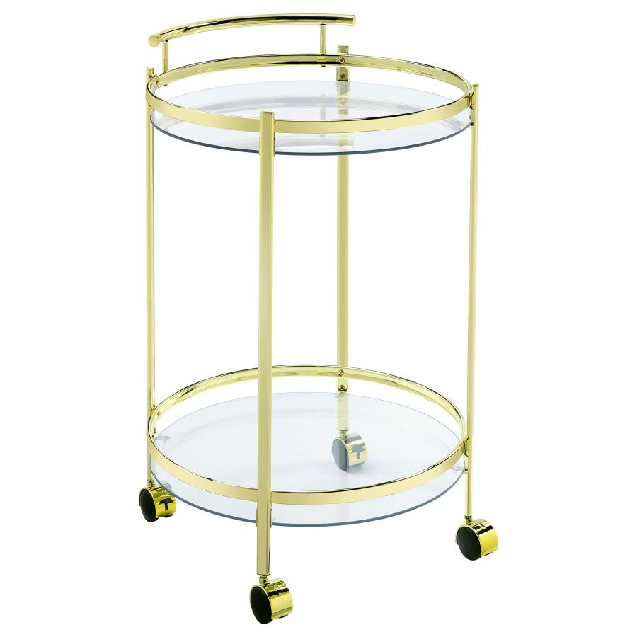 Chrissy Gold Bar Cart - furniture place usa