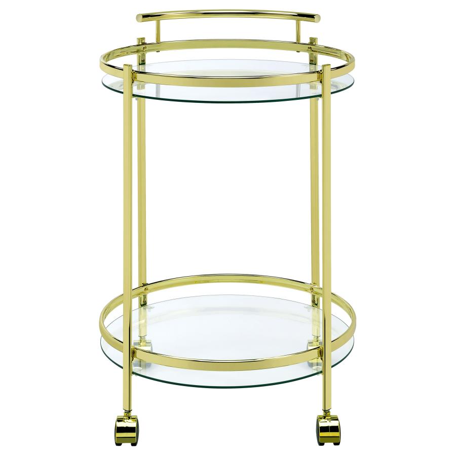 Chrissy Gold Bar Cart - furniture place usa