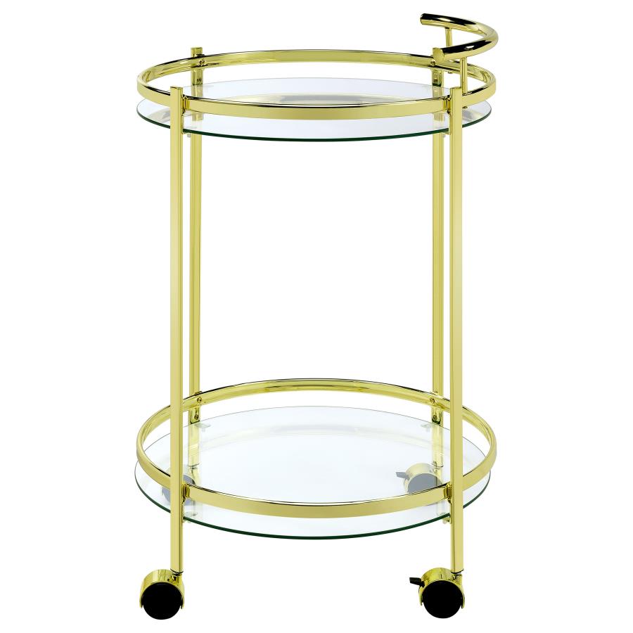 Chrissy Gold Bar Cart - furniture place usa