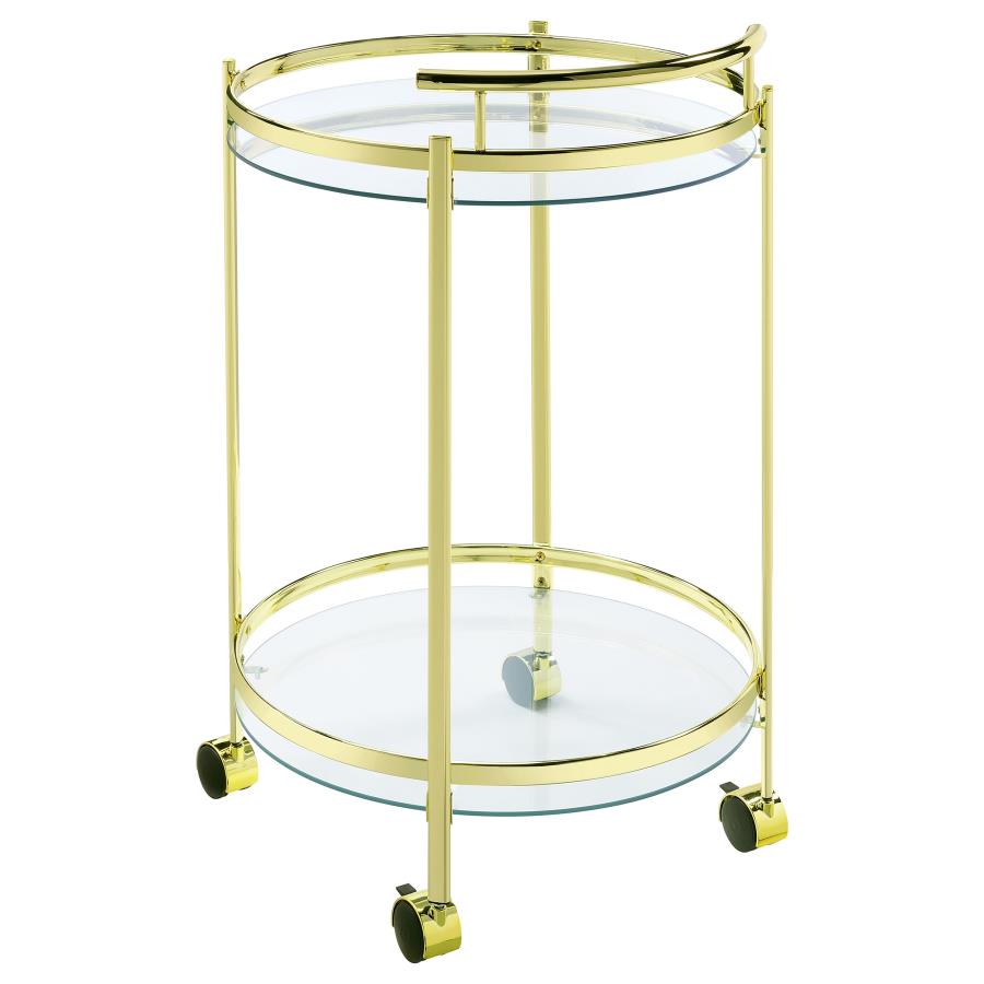 Chrissy Gold Bar Cart - furniture place usa