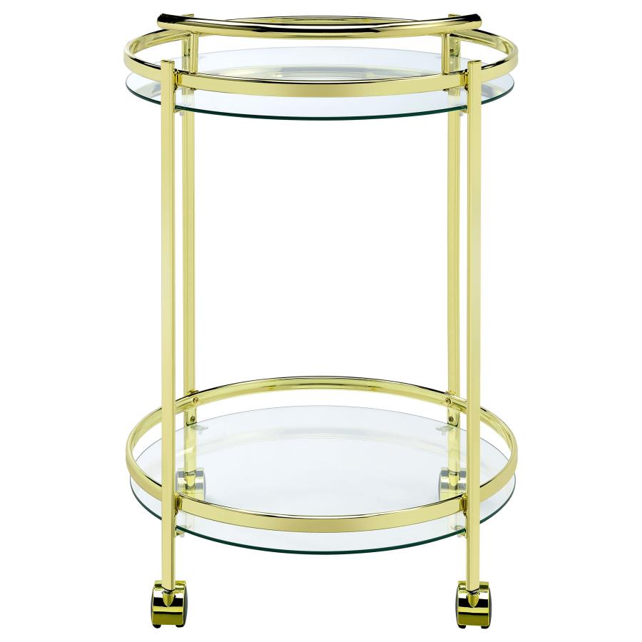 Chrissy Gold Bar Cart - furniture place usa