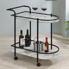 Desiree Black Bar Cart - furniture place usa