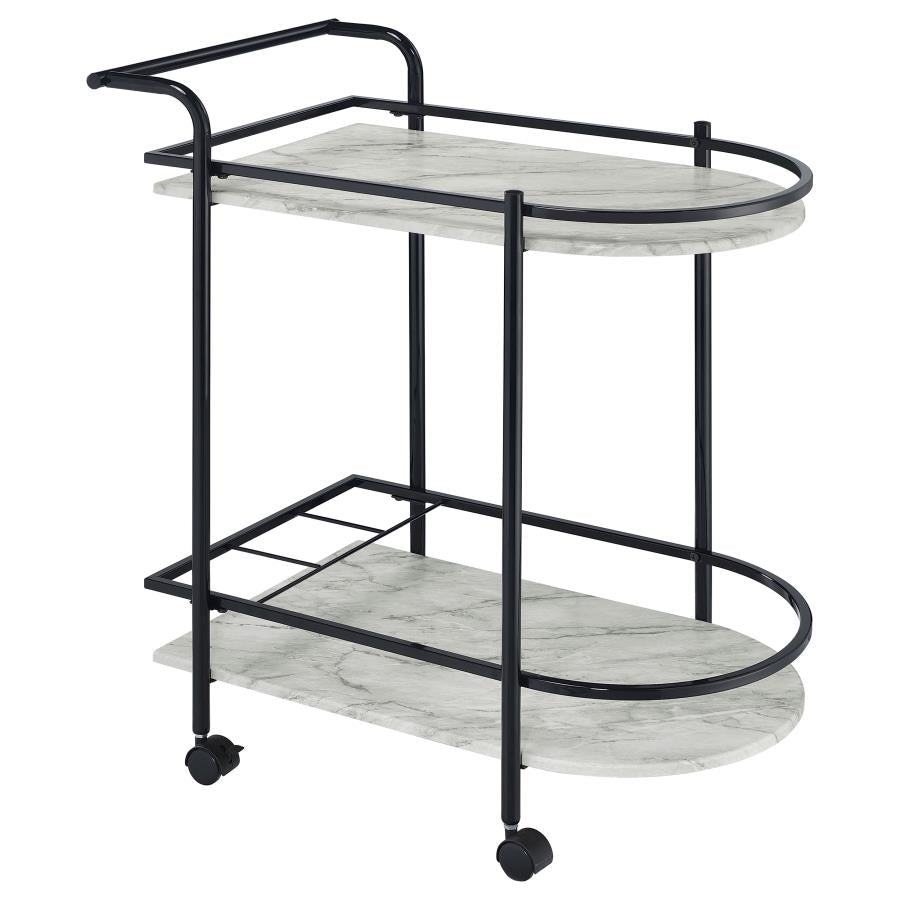 Desiree Black Bar Cart - furniture place usa