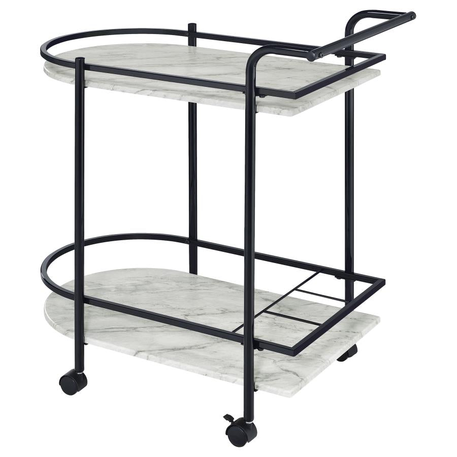 Desiree Black Bar Cart - furniture place usa