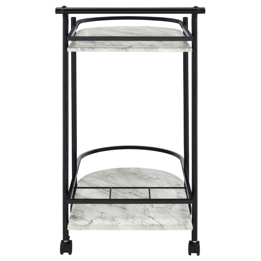 Desiree Black Bar Cart - furniture place usa