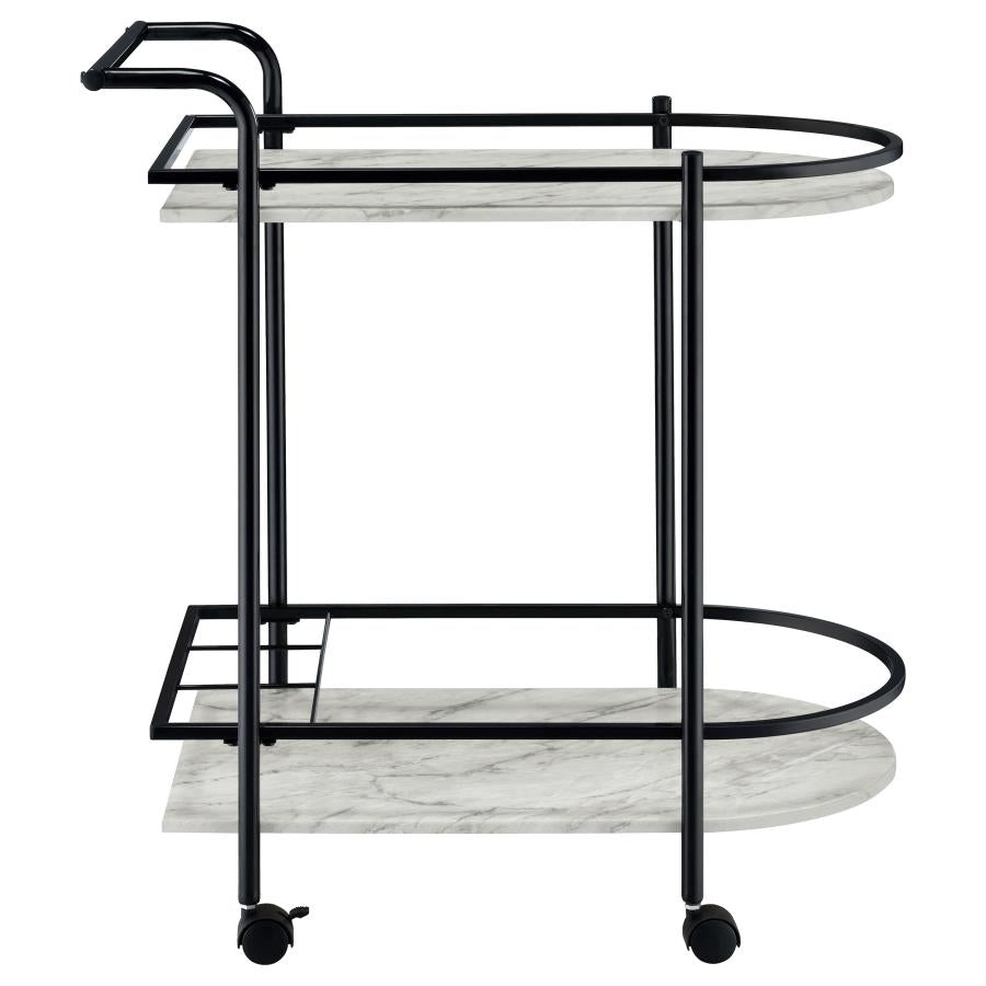 Desiree Black Bar Cart - furniture place usa