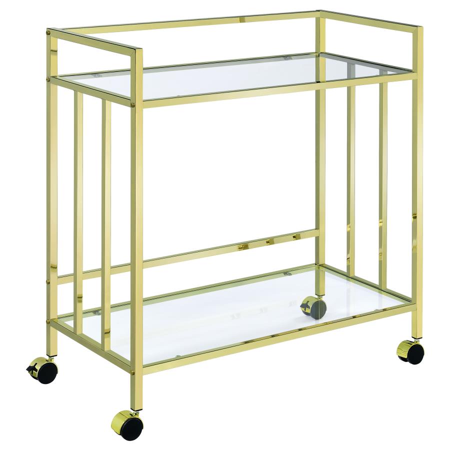 Cara Gold Bar Cart - furniture place usa