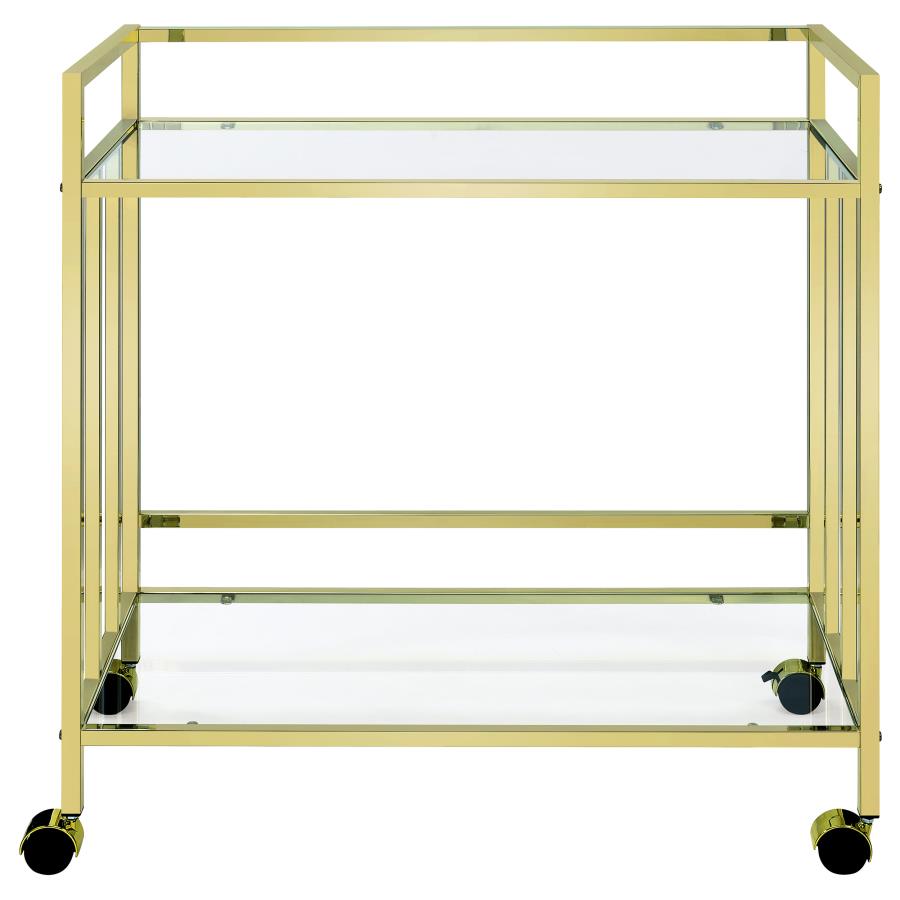 Cara Gold Bar Cart - furniture place usa