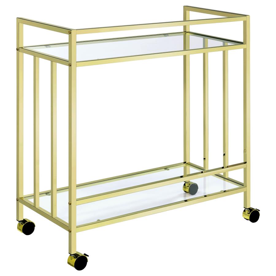 Cara Gold Bar Cart - furniture place usa